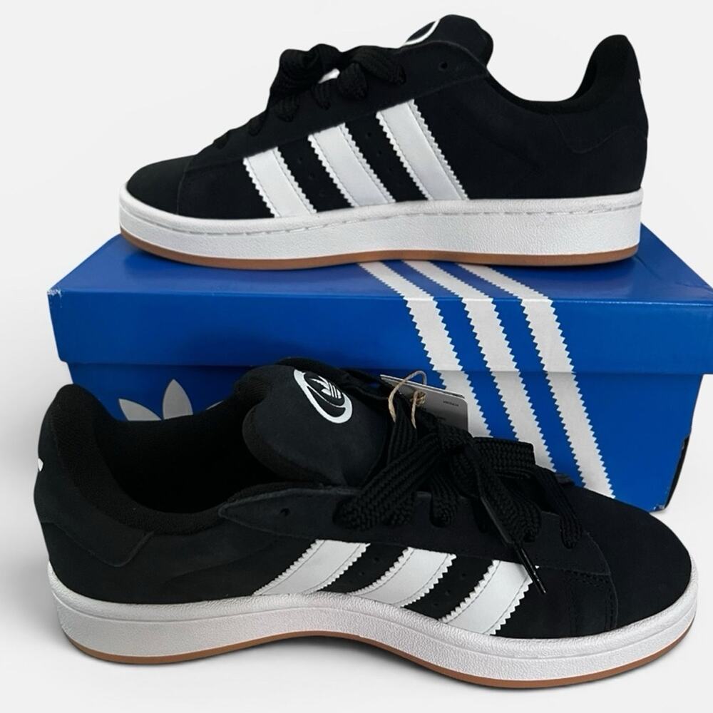 Adidas Campus 00s J Core Black Cloud White Sneakers Youth Size 7 / Women 8 NWT